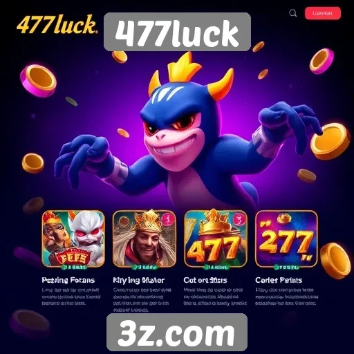 Funcionalidades do site de jogos 477luck